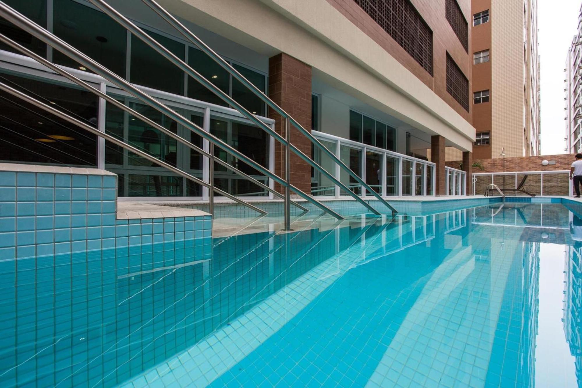 산토스 Residencial Estanconfor Com Vista Mar 2 Ac E Garagem 아파트 외부 사진